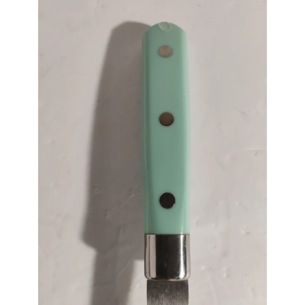 Martha Stewart Slotted Spatula Turner Aqua Sky Nylon Head Stainless Steel 14”
